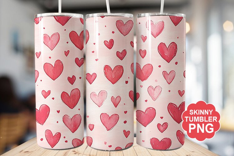 Valentine Pattern Seamless Tumbler | Valentine Tumbler Wrap example image 1