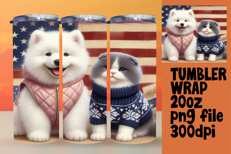 Personalized 20oz Tumbler Gift , Dog and cat