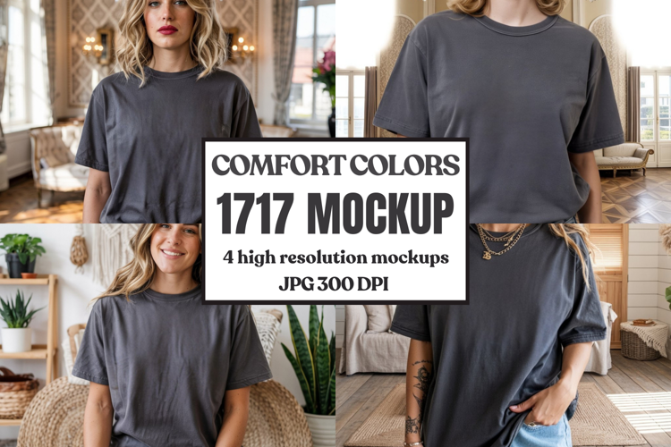 Comfort Colors 1717 Yellow T-Shirt Mockup