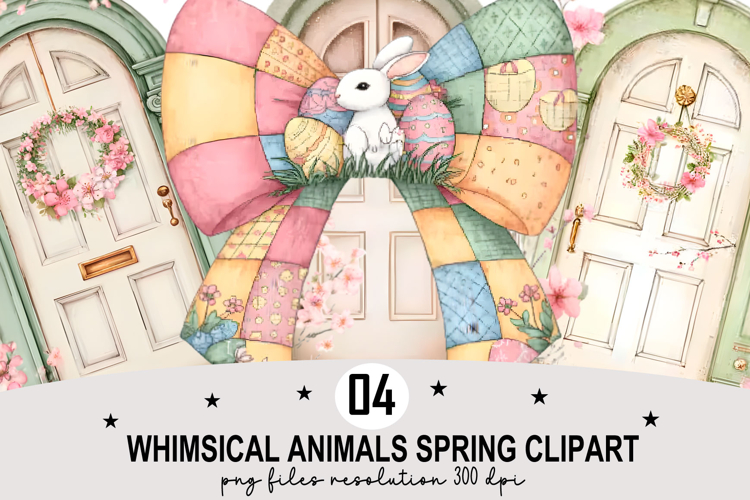 Whimsical Animals Spring Clipart Watercolor png