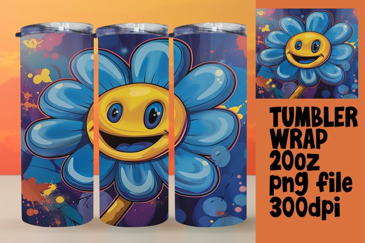 Cheerful Retro Petals: 20oz Tumbler Art example image 1
