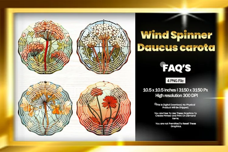 Daucus Carota Wind Spinner Sublimation - 04 Variations