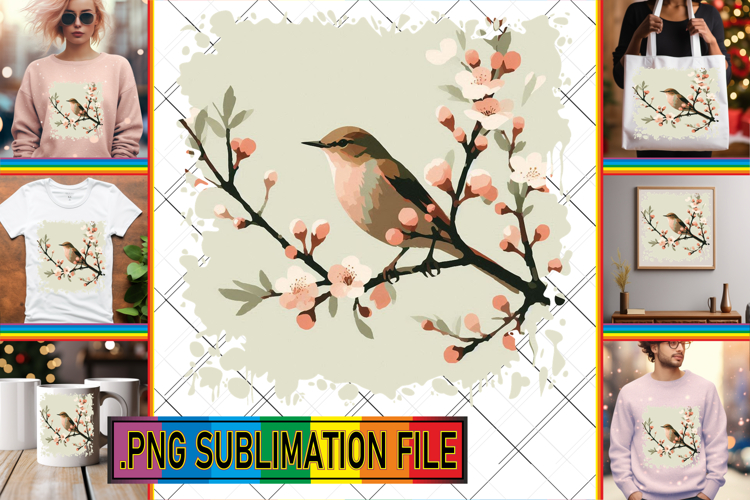 Vibrant TOTE BAG Gift PNG, Birds