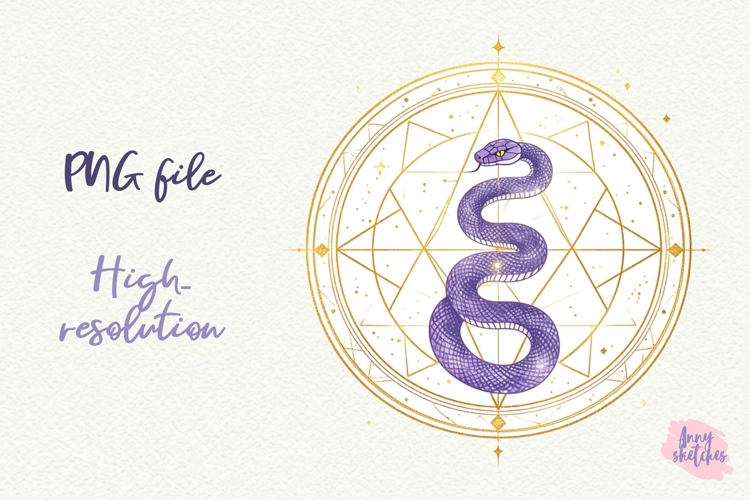 Serpent Snake Sacred Geometry Clipart Sublimation PNG