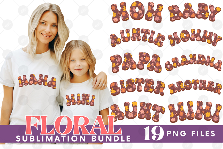 Family Mama Dad Sublimation Bundle Mothers Fathers Day Set