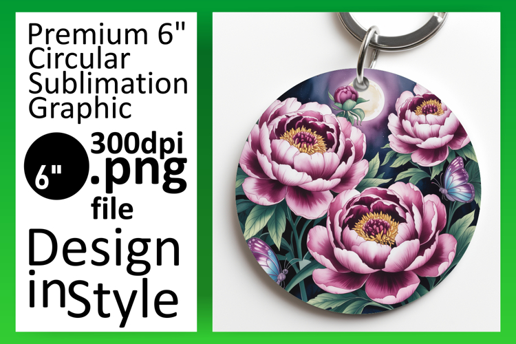 Cute Flamingo with Flowers Round Design PNG