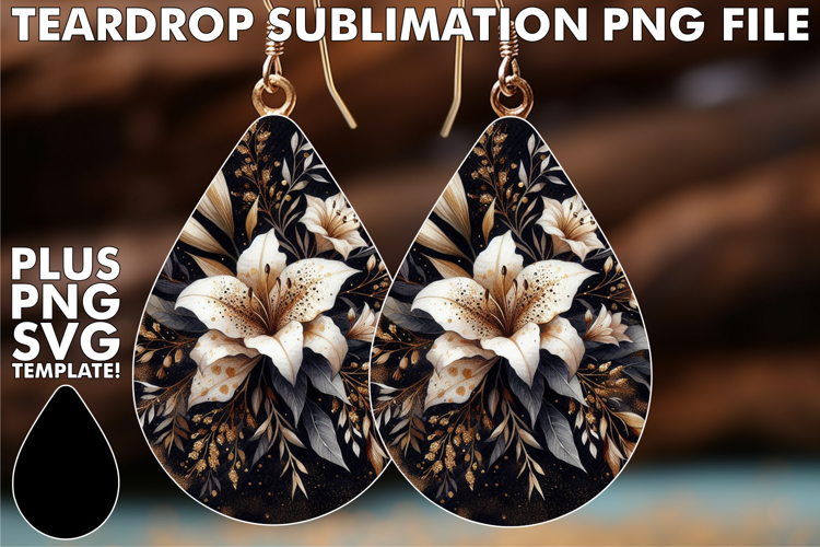 Joyful TEARDROP Earrings Art PNG, Leopard Prints