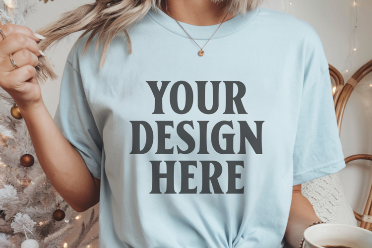 Chambray Christmas Comfort Colors 1717 Mockups, CC 1717 m