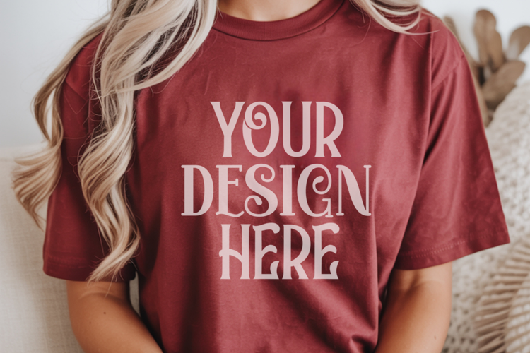 Brick Comfort Colors 1717 Christmas Mockup, CC 1717