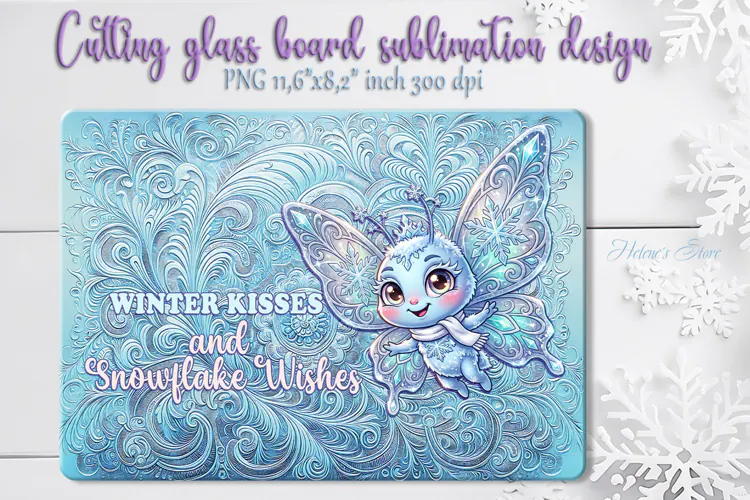 Funny Snowflake Butterfly kitchen glass cutting board design
