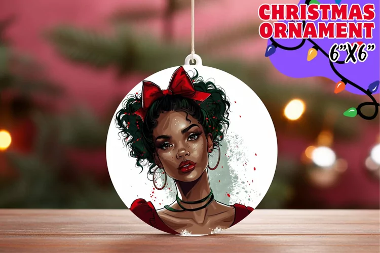 Blissful Keychain Circle Style, Xmas Girl