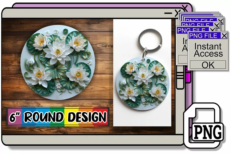 Whimsical 3D Blossom Sublimation Designs