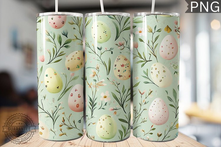 Spring Easter Tumbler Wrap - High Quality 300 Dpi example image 1