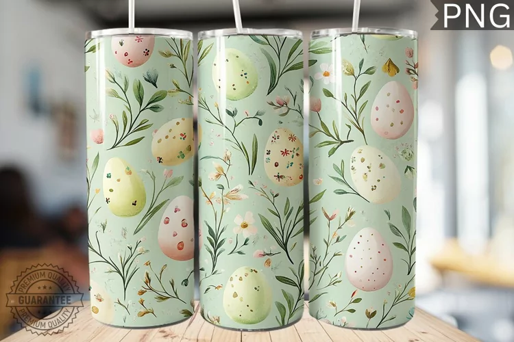 Spring Easter Tumbler Wrap - High Quality 300 Dpi