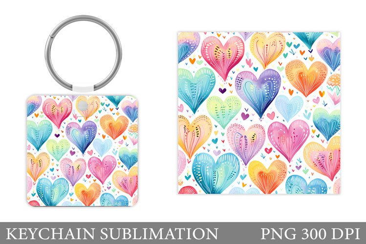 Hearts Keychain Design. Hearts Keychain Sublimation