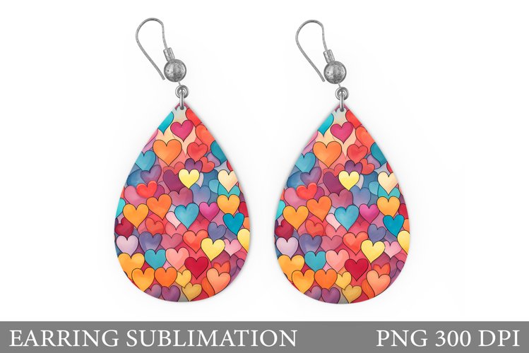 Hearts Earring Sublimation. Hearts Valentines Earring