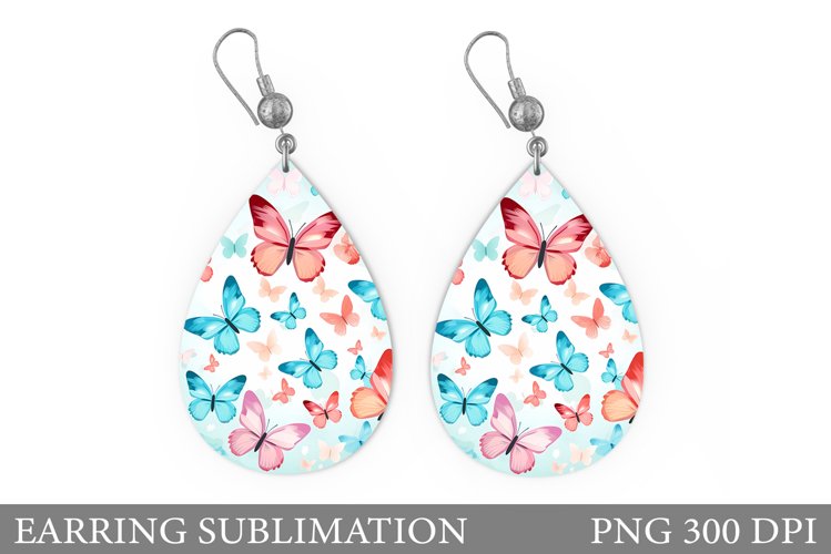 Butterflies Earring Sublimation. Butterflies Earring Design