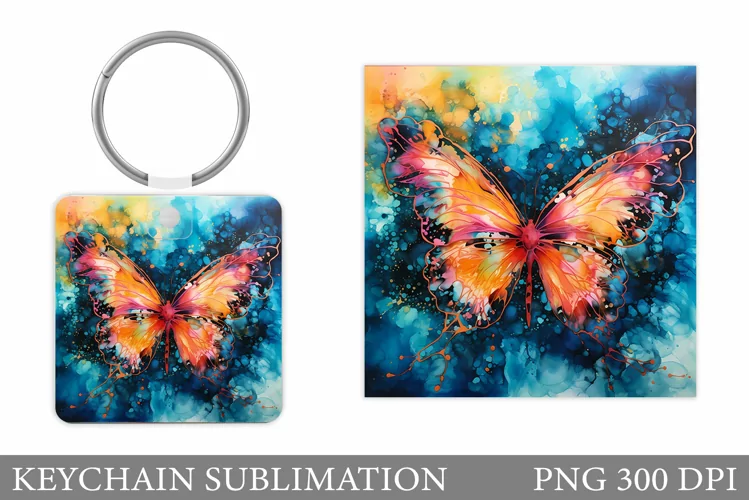 Butterfly Keychain Design. Butterfly Keychain Sublimation