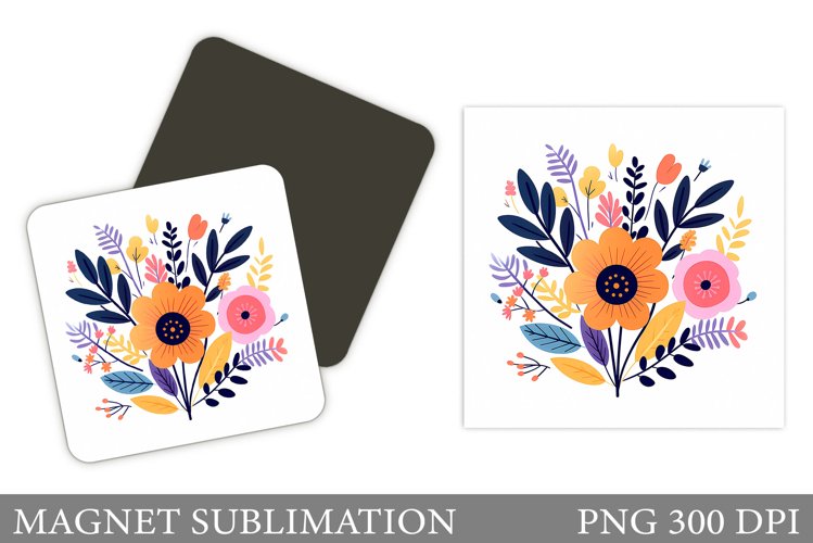 Flowers Magnet Design. Summer Magnet Sublimation example image 1