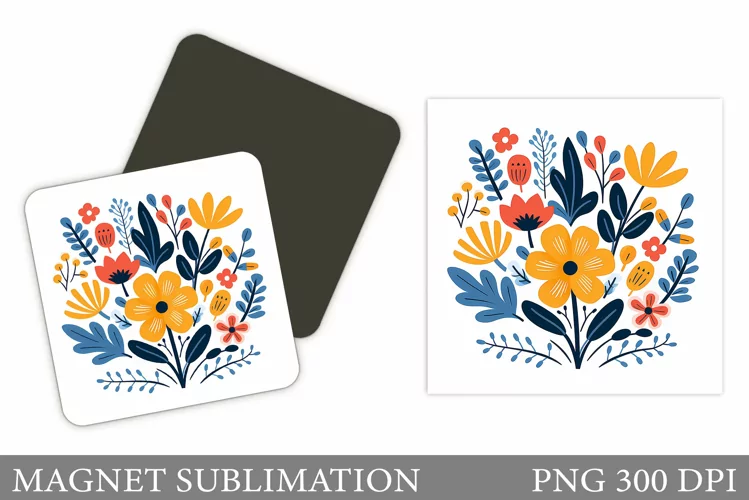 Flowers Magnet Design. Flowers Magnet Sublimation