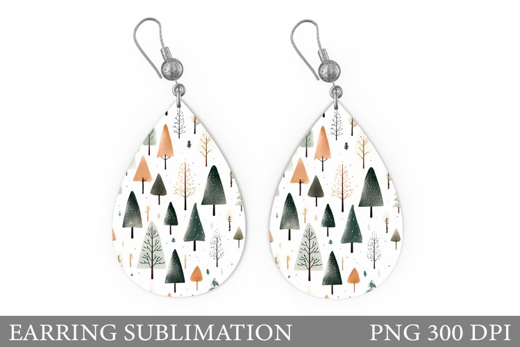 Christmas Tree Earring. Christmas Tree Teardrop Earring example image 1