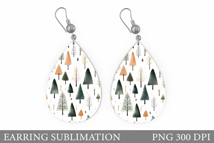 Christmas Tree Earring. Christmas Tree Teardrop Earring