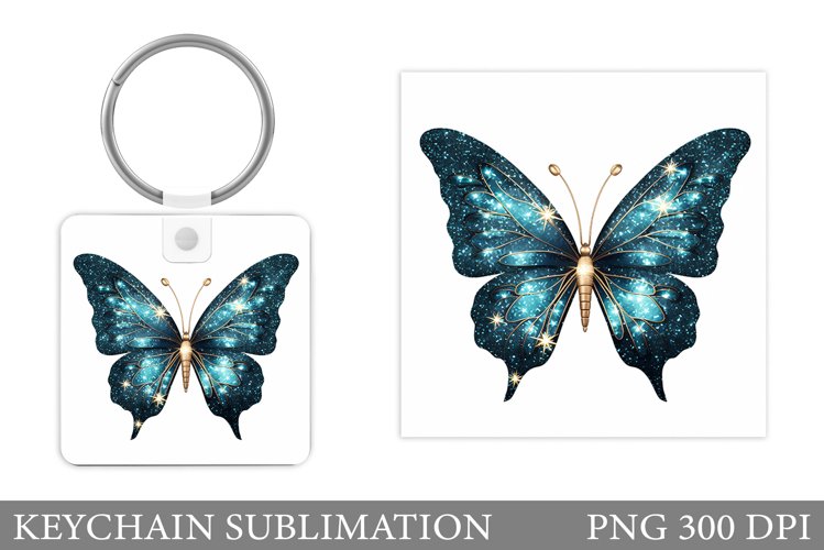 Butterfly Square Keychain. Butterfly Keychain Sublimation