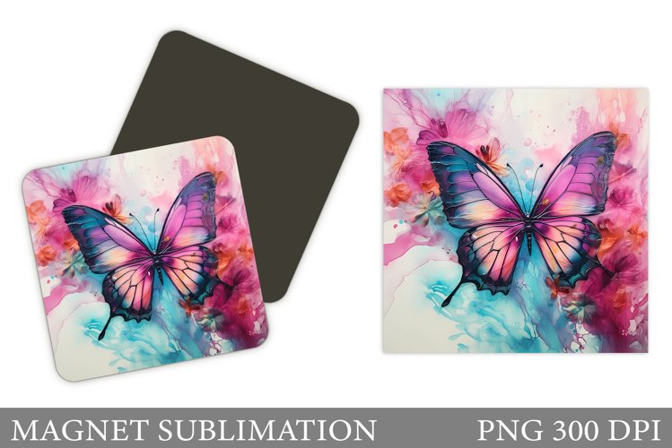 Butterfly Magnet Sublimation. Butterfly Square Magnet Design