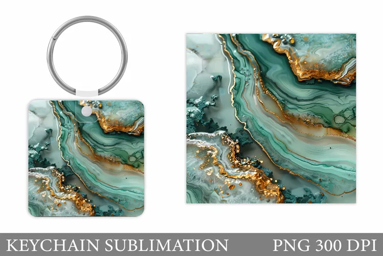 Alcohol Ink Keychain Sublimation. Abstract Keychain Design