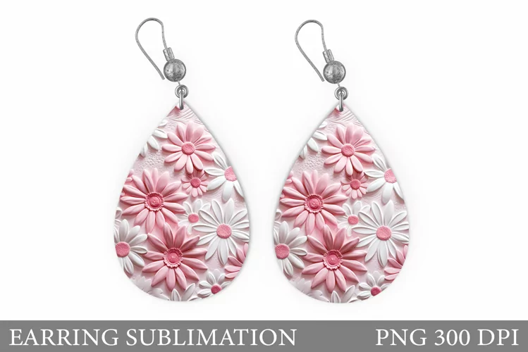 Flowers Earring Design. Flowers Earring Sublimation
