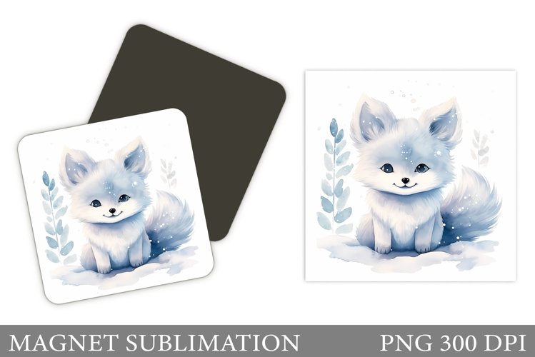 Cute Wolf Magnet. Winter Wolf Magnet Sublimation