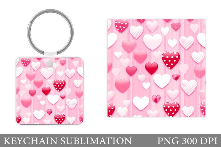 Hearts Keychain Design. Hearts Keychain Sublimation