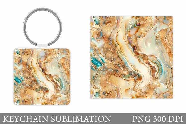 Alcohol Ink Keychain Design. Abstract Keychain Sublimation