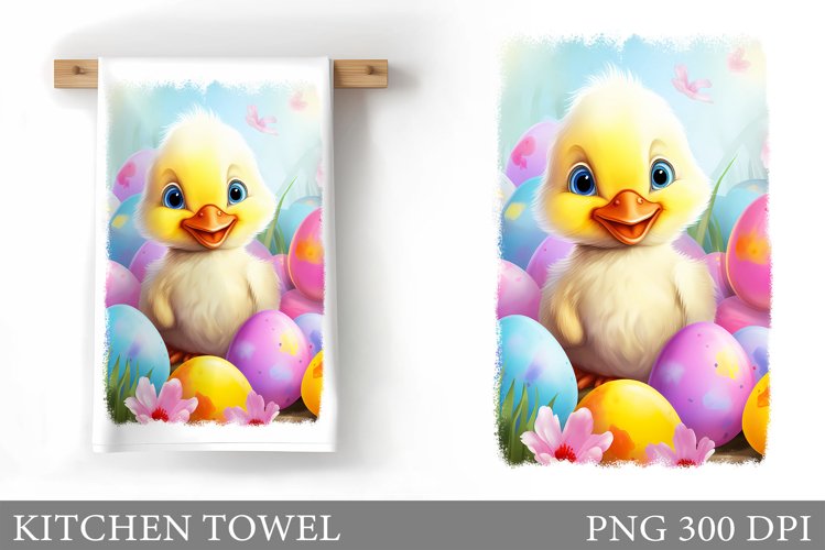 Easter Duck Kitchen Towel. Easter Kitchen Towel Sublimation