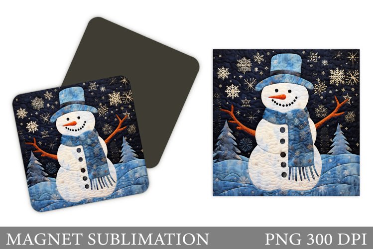 Christmas Snowman Magnet. Cute Snowman Magnet Sublimation