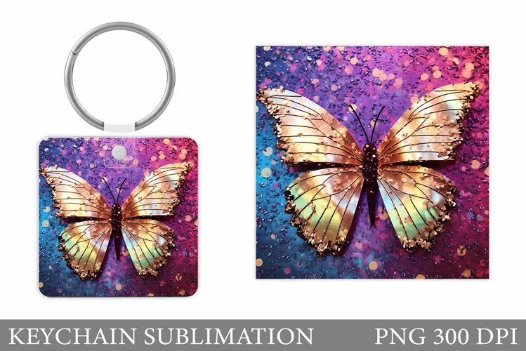 Butterfly Keychain Design. Butterfly Keychain Sublimation