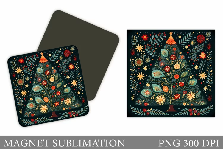 Christmas Tree Magnet Design. Christmas Magnet Sublimation