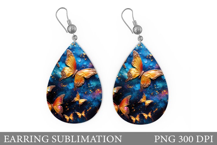 Butterflies Earring Design. Butterflies Teardrop Earring