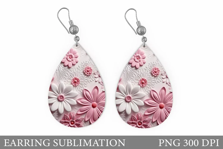 Flowers Leather Earring. Flowers Earring Sublimation