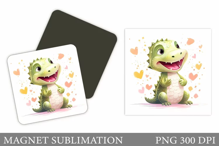 Valentines Crocodile Magnet. Crocodile Magnet Sublimation