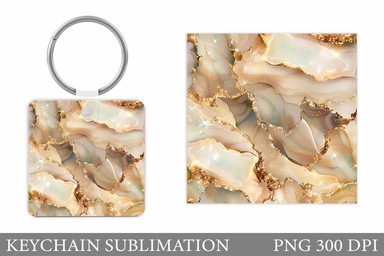 Alcohol Ink Keychain Sublimation. Texture Keychain Design