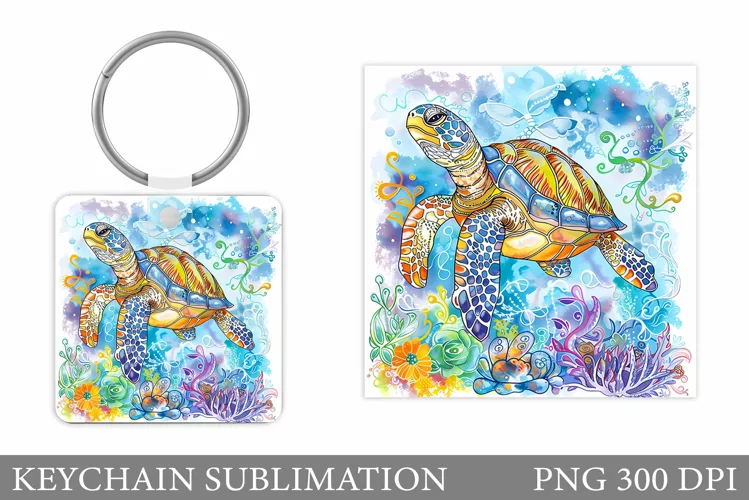 Turtle Keychain Design. Turtle Sublimation