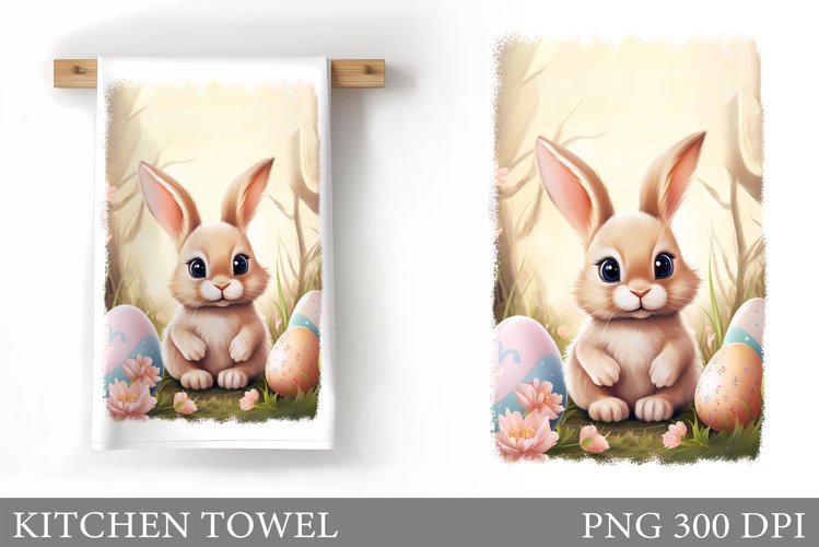 Easter Bunny Kitchen Towel. Bunny Kitchen Towel Sublimation