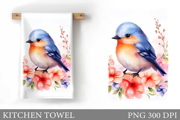 Bird Kitchen Towel. Cute Bird Kitchen Towel Sublimation