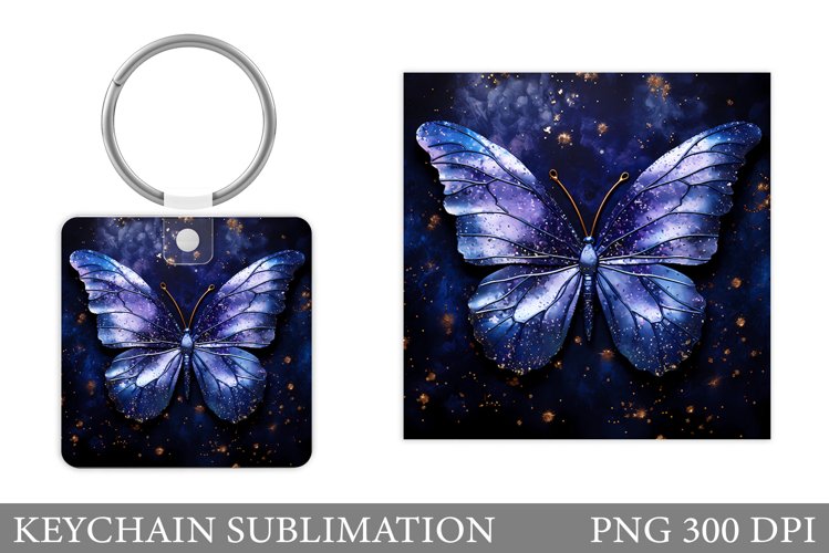 Butterfly Square Keychain. Butterfly Sublimation