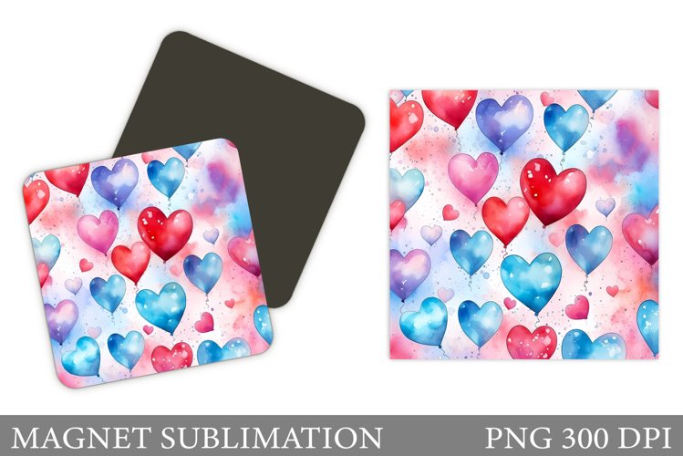 Valentines Balloons Magnet. Heart Balloons Magnet Design