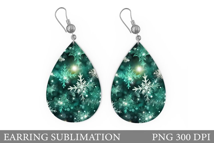 Snowflakes Earring Design. Teardrop Winter Earring Design