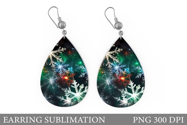 Shimmer Snowflakes Earring. Winter Earring Sublimation example image 1