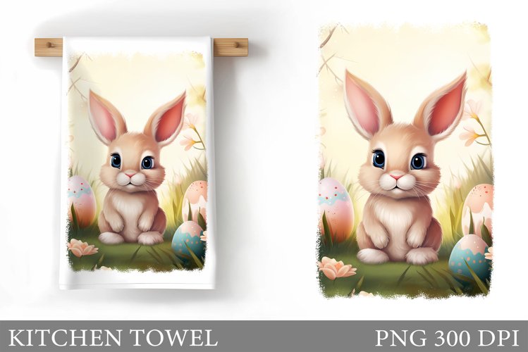 Easter Bunny Kitchen Towel . Easter Kitchen Towel Design
