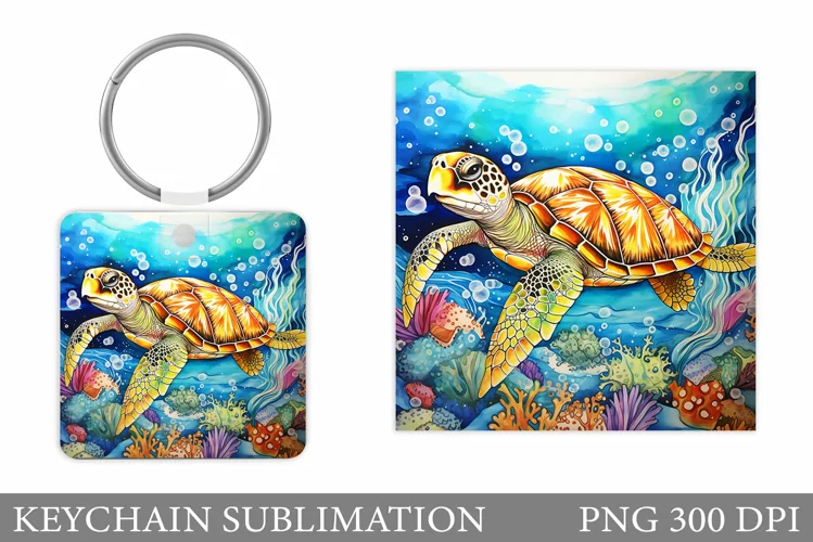 Turtle Keychain Design. Turtle Sublimation